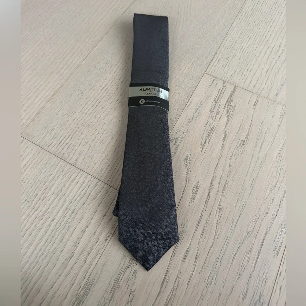 NWT Alfatech by Alfani Men's Black Ramsey Solid Tie